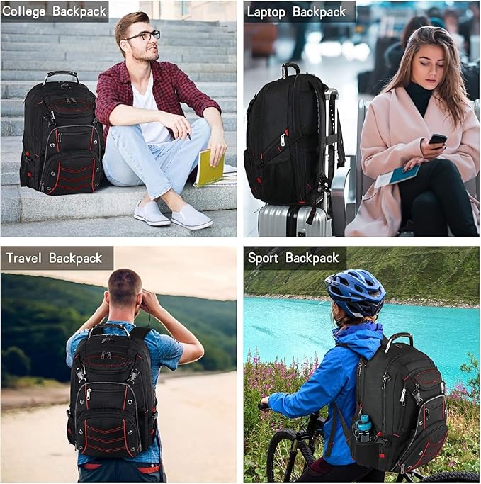 18.4 Laptop Backpack for Men, 55L Extra Large Gaming Laptops Backpack,TSA Friendly Flight Approved and RFID Anti-Theft Pocket, adult business xl backpack