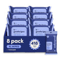 goodwipes Flushable Butt Wipes - Vitamin E & Aloe - Sewer & Septic Safe - Extra Large Adult Wet Wipes For Women & Men - Bathroom Essentials - Cedar, 418 Count (8 Packs + 1 Travel)
