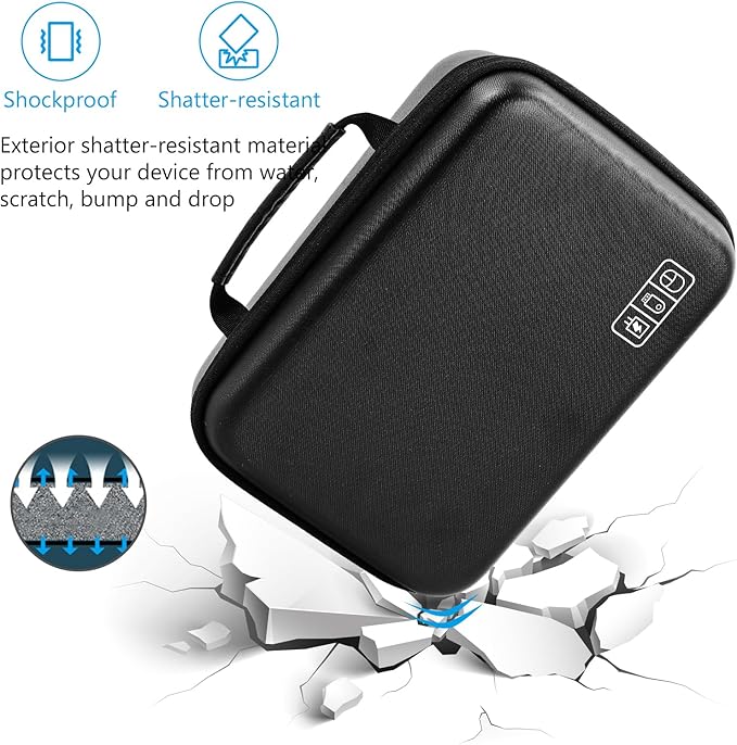 ProCase Hard Travel Electronic Organizer Case for MacBook Power Adapter Chargers Cables Power Bank Apple Magic Mouse Apple Pencil USB Flash Disk SD Card Small Portable Accessories Bag
