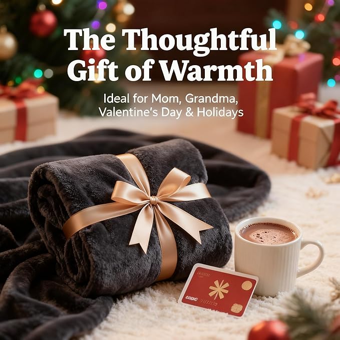 SNZ Wearable Blanket for Womens and Mens, Comfy Flannel Poncho, Snuggie Warm Shawl Wraps for Women, Birthday Gift Ideas