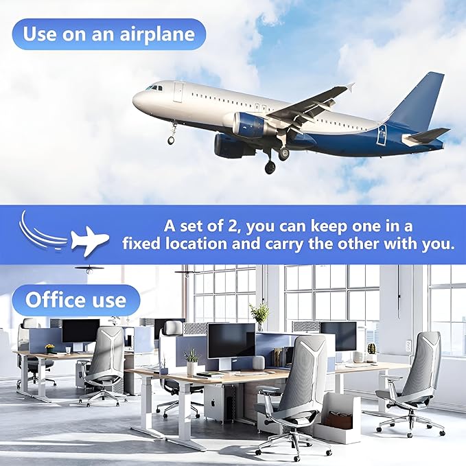 2-Pack Airplane Travel Footrest Hammock - Perfect Airplane Foot Hammock to Relax Your Feet - Travel Essentials Comfy Foot Hanger Airplane Footrest for Long Trip