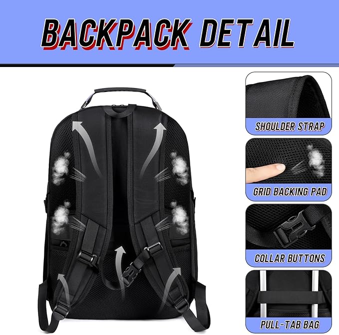 Z-MGKISS 18.4 Large Travel Backpack, USB Computer Bagpack Fits 18.4 Inch Laptop, Business Backpack for Men, TSA Flight Approved, Laptop Backpacks, Blue