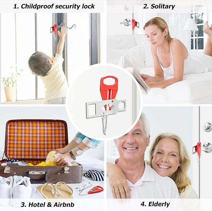 AceMining Portable Door Lock Home Security Door Locker Travel Lockdown Locks for Additional Safety and Privacy Perfect for Traveling Hotel Home Apartment College