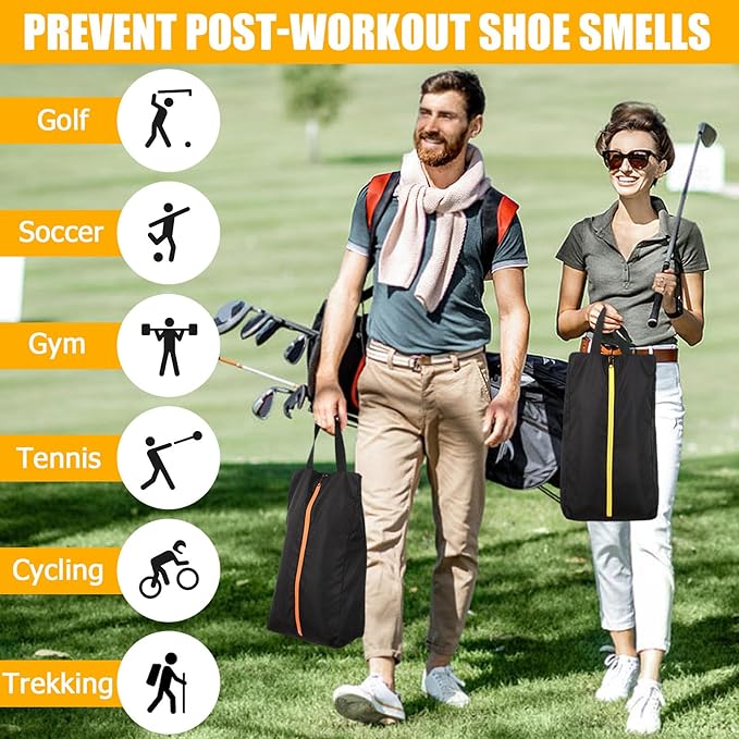 TOBWOLF Cleat Bags For Golf Smell Proof, Waterproof Golf Shoes Bag with Zipper & Handle, Large Capacity Fits Up To Size 14, Suitable as Sport Shoe Storage for Golf, Travel, Soccer, Gym, Running, Men