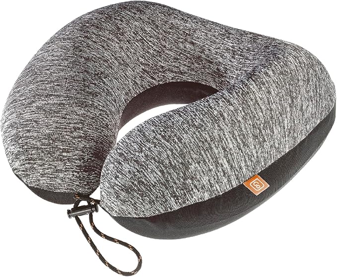 Go Travel American ZZZ's Comfortable Neck Pillow, Travel Pillow for Uninterrupted Sleep, Memory Foam Pillow for Everyday Commute, Airplane, Bus, Car, and Gaming, Travel Essentials, Made in USA, Orange