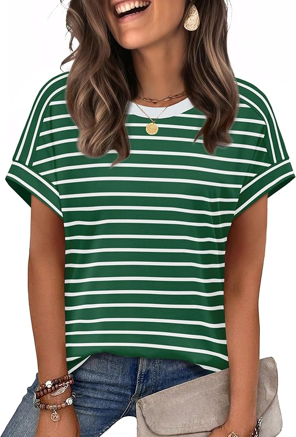 WIHOLL Womens Tops Short Sleeve Shirts Summer Outfits 2026 Spring Dressy Casual Clothes Clothing