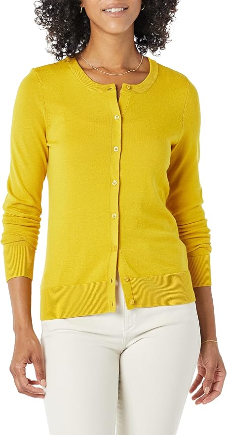 Amazon Essentials Women's Lightweight Crewneck Cardigan Sweater (Available in Plus Size)