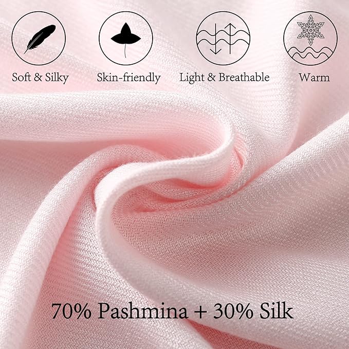 Soft Silky Pashmina Shawl Wraps Solid Colors Scarf for Wedding Evening Dresses