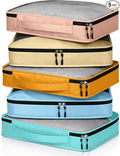 5 Pcs Packing Cubes for Suitcase Large Travel Cubes Carry on Luggage Organizer Bags for Clothes Accessories(S,Pastel)