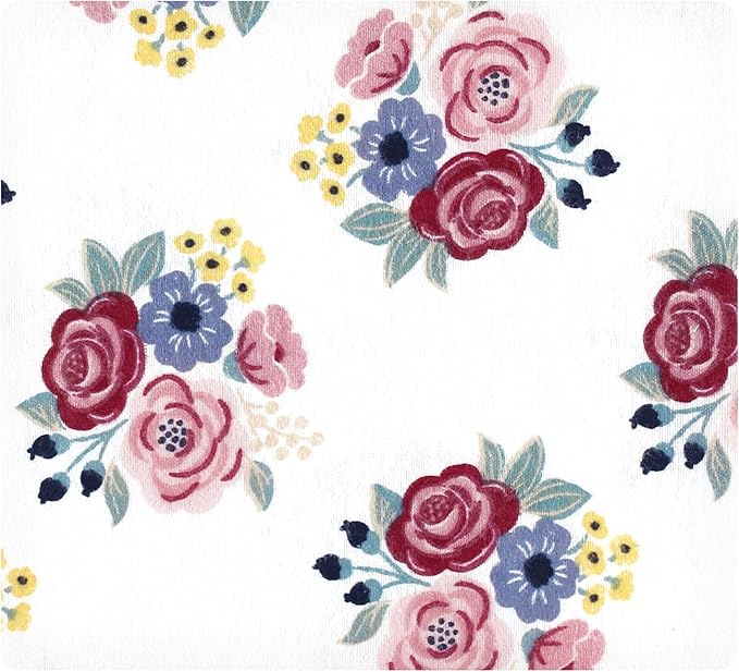 Hudson Baby Unisex Baby Cotton Flannel Receiving Blankets, Blush Navy Floral, One Size
