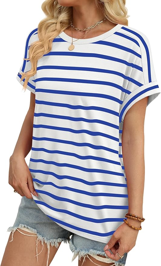 WIHOLL Womens Tops Short Sleeve Shirts Summer Outfits 2026 Spring Dressy Casual Clothes Clothing