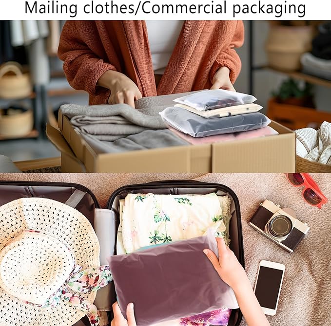 20 Pcs Travel Storage Bags for Luggage Organizer Bags, Clothes Packaging Ziplock Bag, Plastic Waterproof Resealable Compression Zipper Packing Bag for Travel Suitcase Clothing Shoes(4 Sizes)