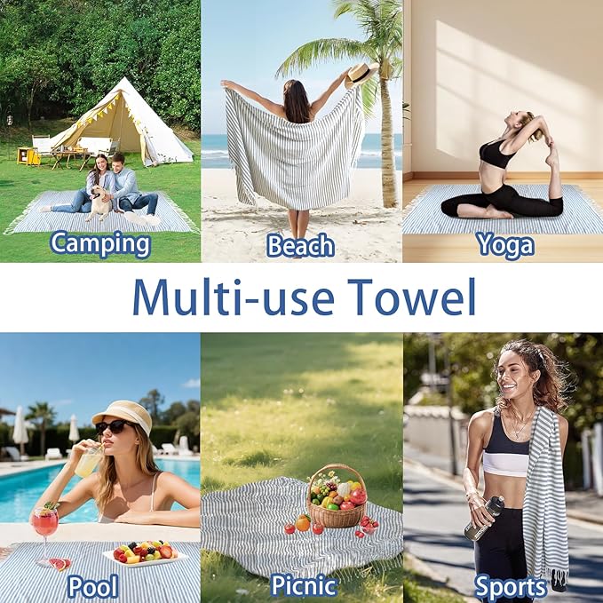 4 Packs Oversized Turkish Beach Towels Set Quick Dry Sand Free Boho Blanket Extra Large XL Swim Bath Pool Picnic Accessories Airplane Travel Vacation Essentials Women Birthday Gift (Coral)