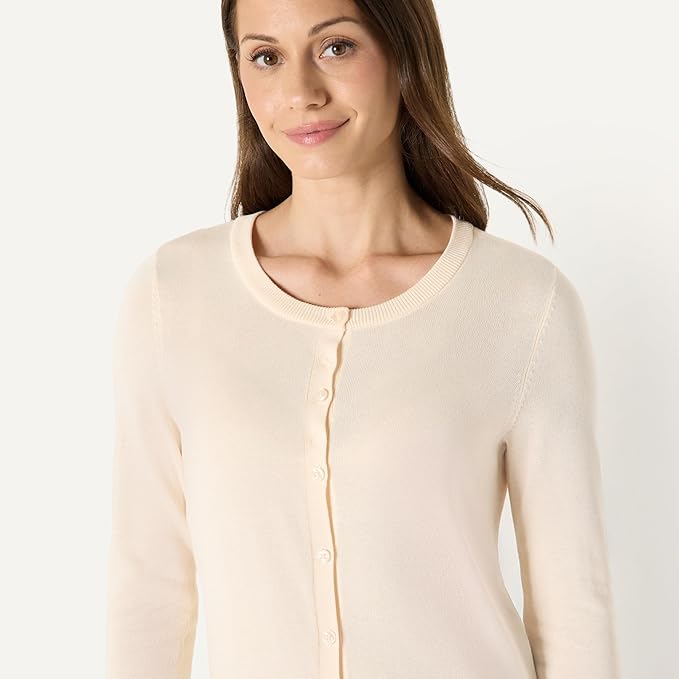 Amazon Essentials Women's Lightweight Crewneck Cardigan Sweater (Available in Plus Size)