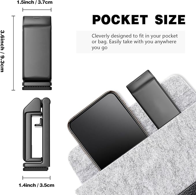 Universal in Flight Airplane Phone Holder Mount. Hands Free Viewing with Multi-Directional Dual 360 Degree Rotation. Pocket Size Must Have Travel Essential Accessory for Flying
