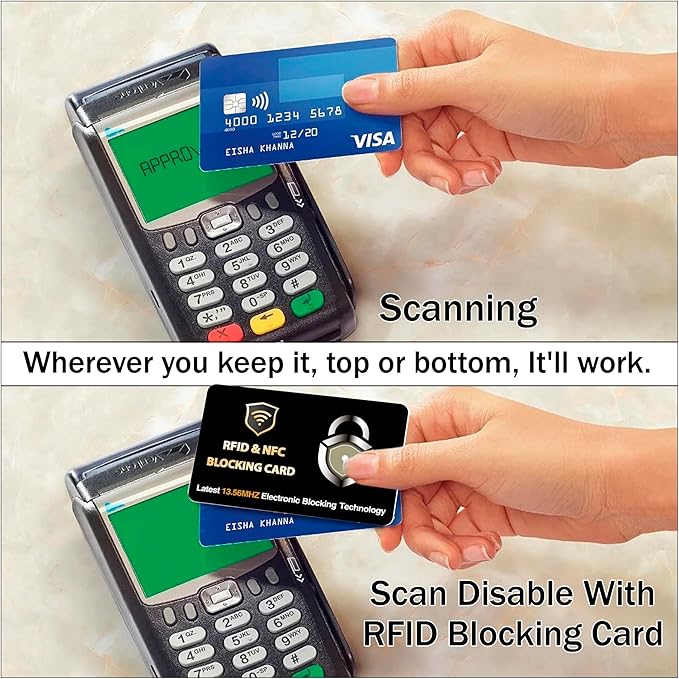 SaiTech IT RFID Blocking Cards Protect Your Entire Wallet, Purse, and Cards from NFC Contactless Theft Wallet for Men & Women-PL Black (10 Pcs Black)