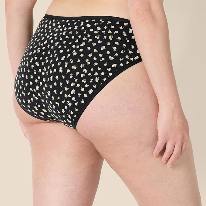 Amazon Essentials Women's Breathable Cotton Bikini Brief Underwear with Full Coverage, Multipacks