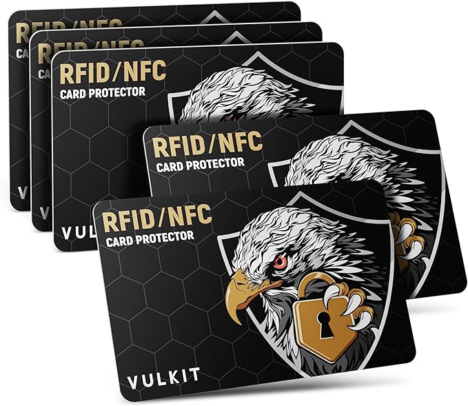 VULKIT 5 Pack RFID Blocking Cards, RFID/NFC Protectors NFC Contactless Protection Wallet Shield Travel Essentials