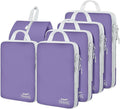 6 Set Compression Packing Cubes, Suitcase Organizer, Lightweight Travel Essentials, Compression Bags For Travel Accessories Luggage Storage Set (6Pcs, Purple)