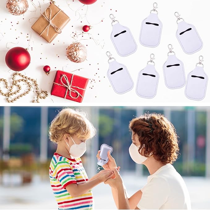 Duufin 40 Pieces Hand Sanitizer Keychain Holders Set with 20 Pieces Hand Sanitizer Holder and 20 Pieces Empty Travel Bottles