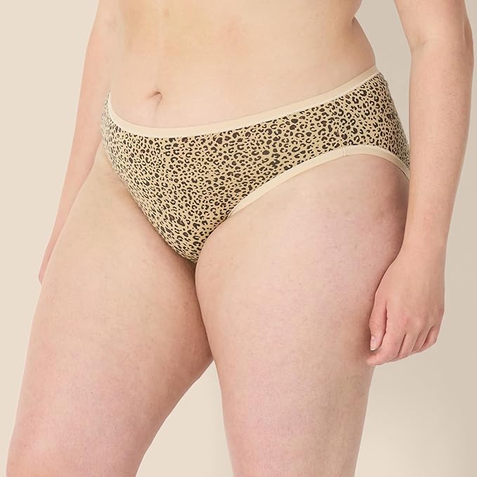 Amazon Essentials Women's Breathable Cotton Bikini Brief Underwear with Full Coverage, Multipacks