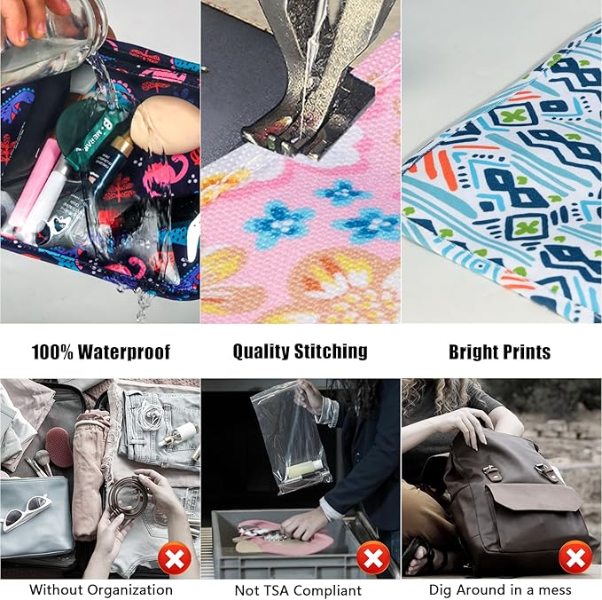 HIONXMGA TSA Approved Toiletry Bag, Set of 3 Clear Travel Toiletry Bag Quart Size Zipper Travel Pouch, Waterproof Makeup Cosmetic Bag for Women Men Kids Toiletries Carry on, PlusXX
