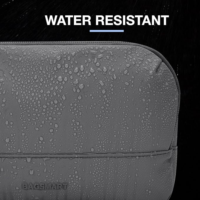 BAGSMART Travel Toiletry Bag for Men, Dopp Kit Water Resistant Shaving Bag for Toiletries Accessories, Grey-Medium