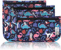 HIONXMGA TSA Approved Toiletry Bag, Set of 3 Clear Travel Toiletry Bag Quart Size Zipper Travel Pouch, Waterproof Makeup Cosmetic Bag for Women Men Kids Toiletries Carry on, Dinosaur