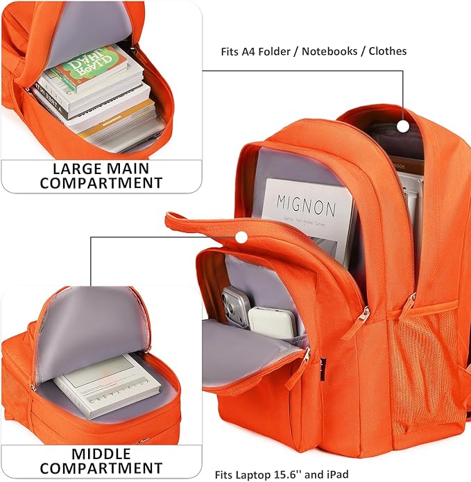 abshoo Classical Basic Travel Backpack For School Water Resistant Bookbag | For School, For School