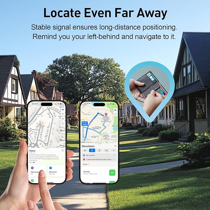 2026 [Apple MFi Certified] (iOS Only) Bluetooth Tracker Smart Card for Apple Find My iPhone Ultra-Thin Wallet GPS Tracker, 5-10 Years Staying Power, Keys Finder & Item Locator for Keys, Bags, Passport