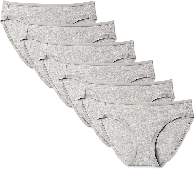 Amazon Essentials Women's Breathable Cotton Bikini Brief Underwear with Full Coverage, Multipacks