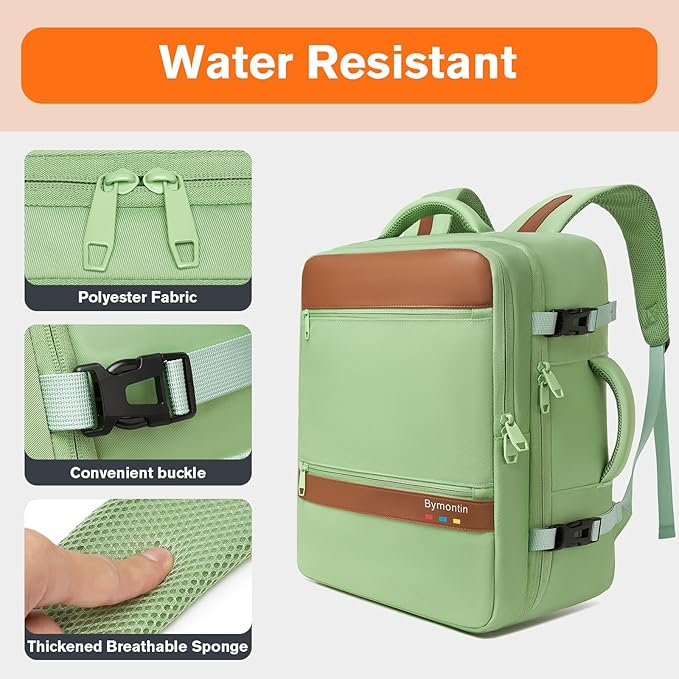 Smart Suitcase-style Laptop Backpack, 25L / 35L Practical Travel Bag for Work, Leisure & Flight, Luggage-Style Commuter Pack (Green, 25L)
