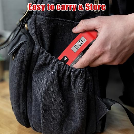 Luggage Scale, Portable Luggage Weight Scale with 2 Luggage Tags, LCD Weight Display and 4 Unit Switching Functions (Red)