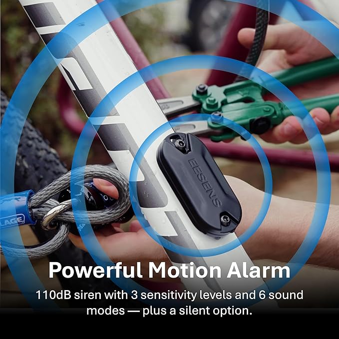 Dual Alert Guardian Alarm System with Alarm Remote -110dB Vibration Siren & 800ft Wireless Theft Alert- Discreet, Tamper & Weather Resistant, Simple Mount for Bike, Motorcycle, Camping, Camera & More