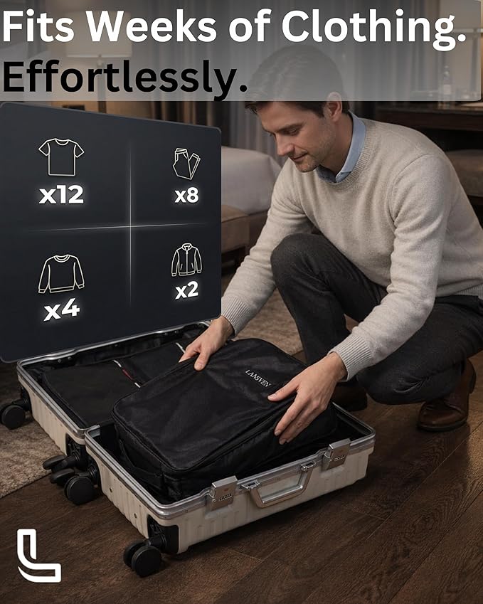 Vacuum Packing Bags for Travel – cordless travel vacuum bag set, Save 60% Space, Maximize Storage, Vacuum Packing Cubes, TSA Ready, Easy Packing Organizer for Carry-On & Suitcase