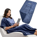 TRAVELREST 4-in-1 Travel Blanket – Wearable Blanket, Pillow & Body Wrap, Lightweight, Compact & Cozy with Carry Case, Travel Friendly, Comfort, Ideal for Airplanes, Long Flights, Road Trips - Blue