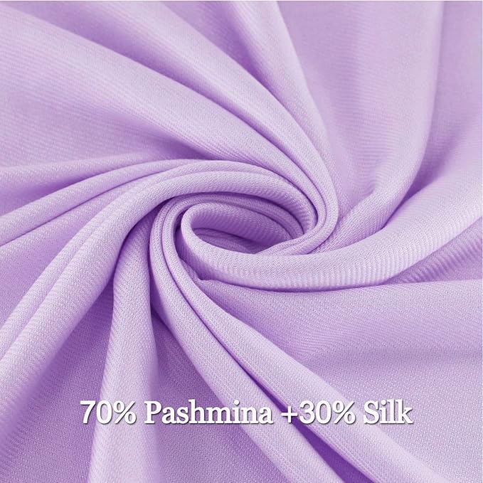 Soft Silky Pashmina Shawl Wraps Solid Colors Scarf for Wedding Evening Dresses