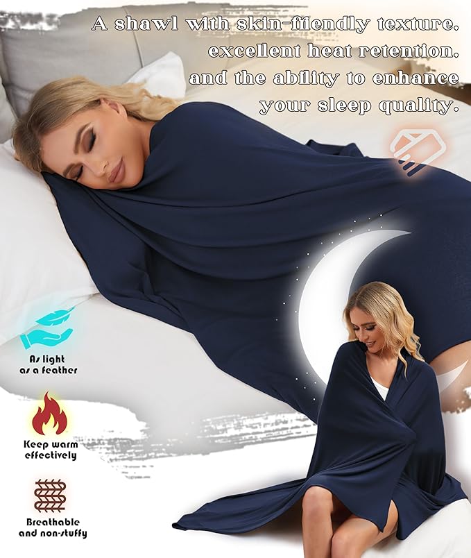Tencel Cashmere Shawl Wraps for Women,Pashmina Stole Airplane Travel Wool Scarf Blanket Wrap Lightweight UPF 50+