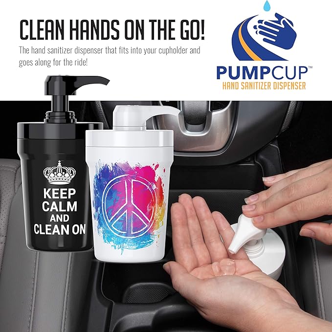 Portable Hand Sanitizer Dispenser for Car Cup Holders (Smiley Face)