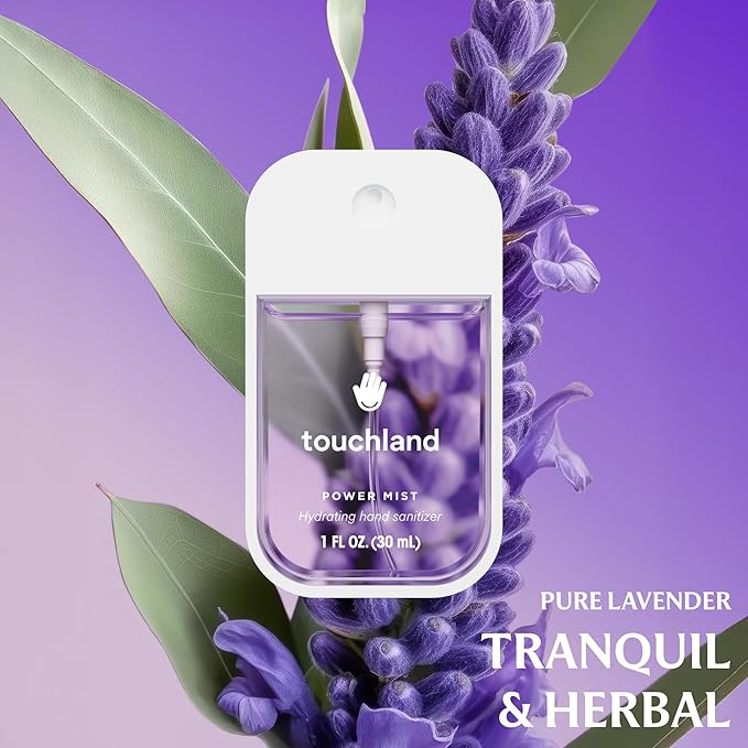 Touchland Hydrating Hand Sanitizer Spray – Top 5 Set (Applelicious, Blue Sandalwood, Pure Lavender, Berry Bliss, Citrus Grove) – 5 x 1 FL OZ Travel Size Mists