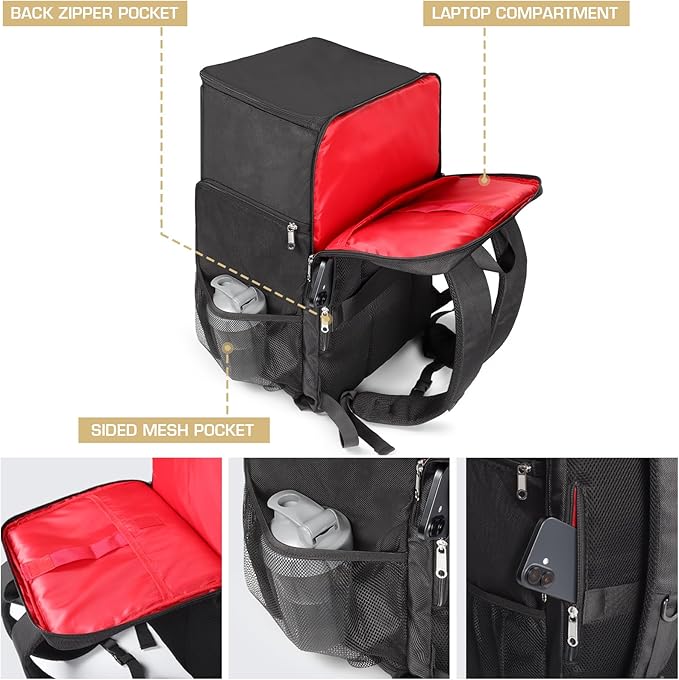 Gatycallaty Sneaker Bag Travel Shoes Duffel Bag Carry On Adjustable Compartment for Workout Travel Gym (Red)