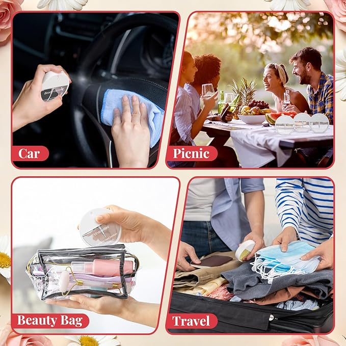 3 Pcs Power Mist Hydrating Hand Sanitizer Spray Bulk Travel Size Hand Sanitizer Spray Pocket 1.2 oz Circular Bottle for Daily Use Nurse Teacher Coworker Employee Office Gifts for Mother's Day
