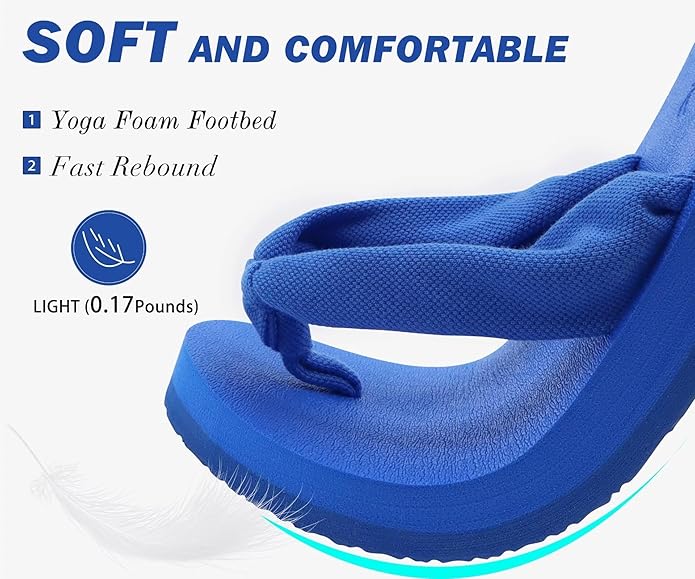KuaiLu Flip Flops for Women with Arch Support Yoga Mat Comfortable Summer Beach Walking Thong Cushion Sandals Slip On Indoor Outdoor