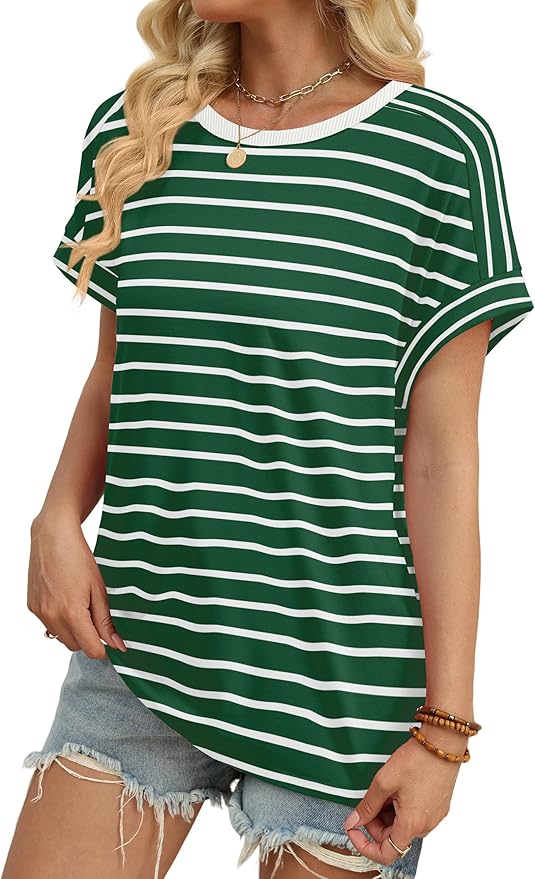 WIHOLL Womens Tops Short Sleeve Shirts Summer Outfits 2026 Spring Dressy Casual Clothes Clothing