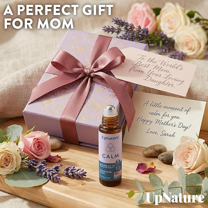 UpNature Calm Essential Oil Roll On - Self Care Gifts for Mom Women Her - 100% Natural Aromatherapy Blend for Relaxation Relief