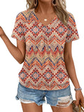 AUTOMET Womens Tops Short Sleeve V Neck T Shirts 2026 Summer Spring Beach Vacation Clothes Casual Loose Ruched Top