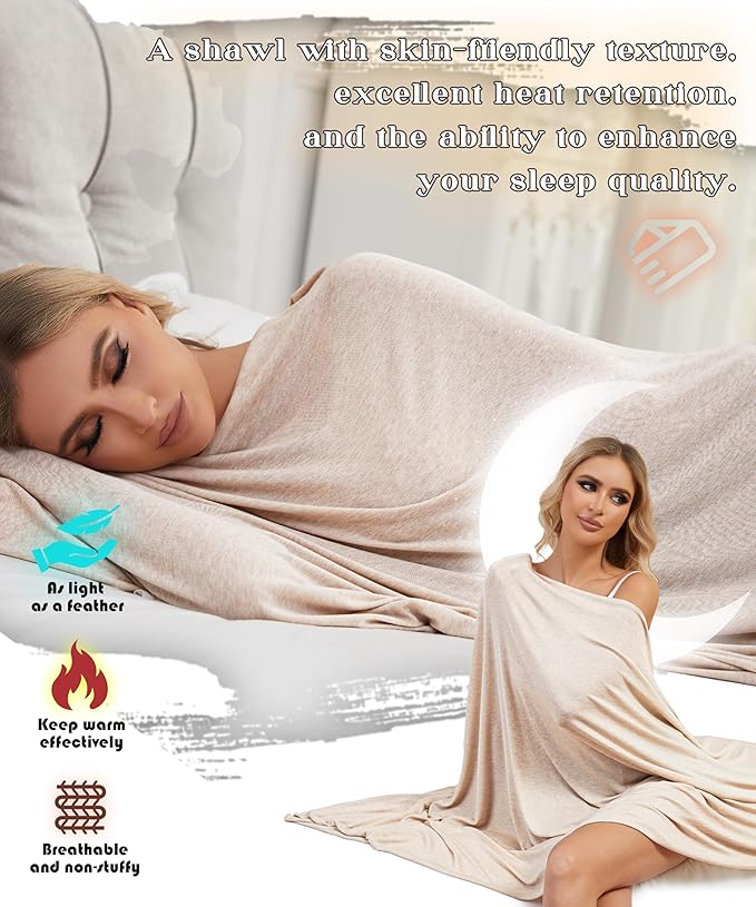 Tencel Cashmere Shawl Wraps for Women,Pashmina Stole Airplane Travel Wool Scarf Blanket Wrap Lightweight UPF 50+