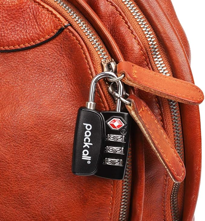 pack all TSA Approved Luggage Lock, Inspection Indicator, Alloy Body, 3 Digit Combination Padlocks, Travel Lock for Suitcases & Bag, Travel Accessories