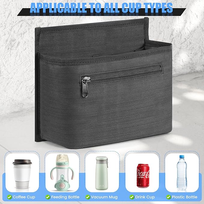 ZHCHG 2 Pack Luggage Travel Cup Holder Attachment for Suitcase Drink Carrier Caddy, Coffee Mug and Tumblers, Traveler Carry on Hands Free Accessory- Gifts for Flight Attendants Travelers Accessories