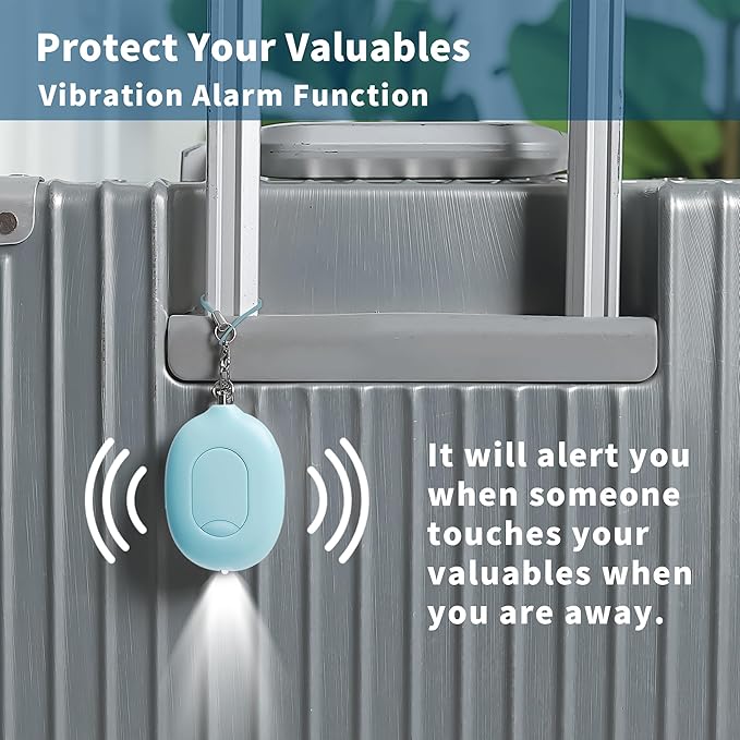 Door Stopper Security Alarm, Door Stopped Alarm When Opened, 130dB Loud Portable Vibration Sensor Door Stop Alarm with LED Flashing, USB Rechargeable for Travel Hotel Home Apartment Safety